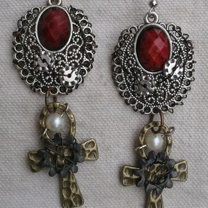 Steampunk Egyptian Ankh Earrings